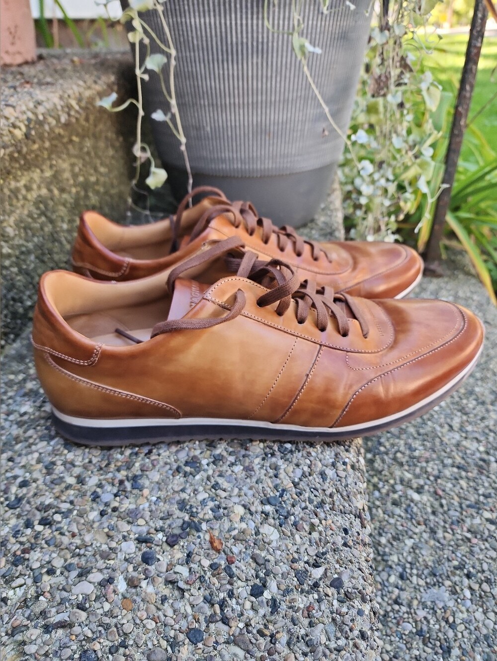 Magnanni Ibiza Low-Top Leather Sneaker 12M Cognac Made in Portugal 20084 EUC